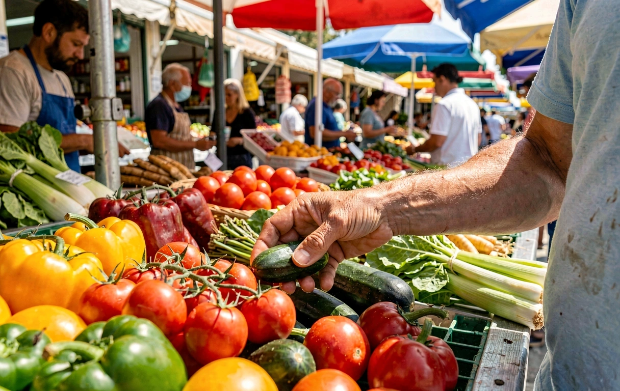 Επιλογή υλικών στη λαϊκή αγορά
